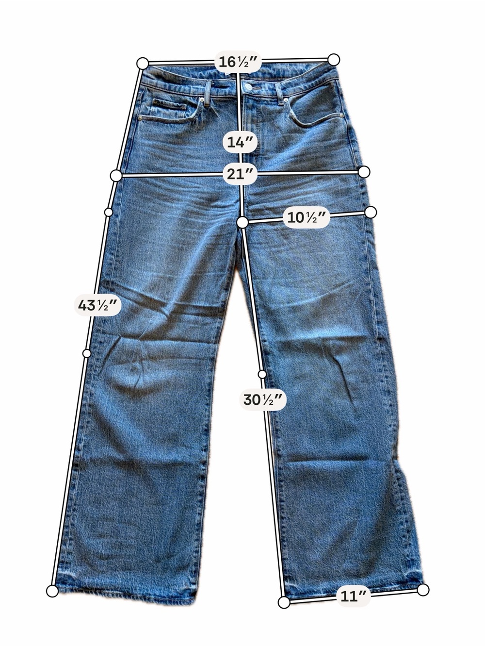 LOFT Medium Blue Wide-Leg Flare Jeans